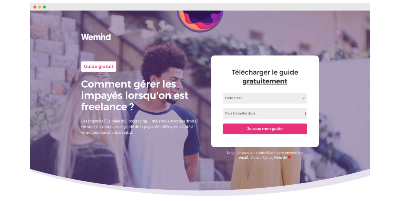 page de vente : guide débutant